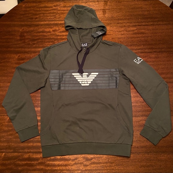ea7 green hoodie
